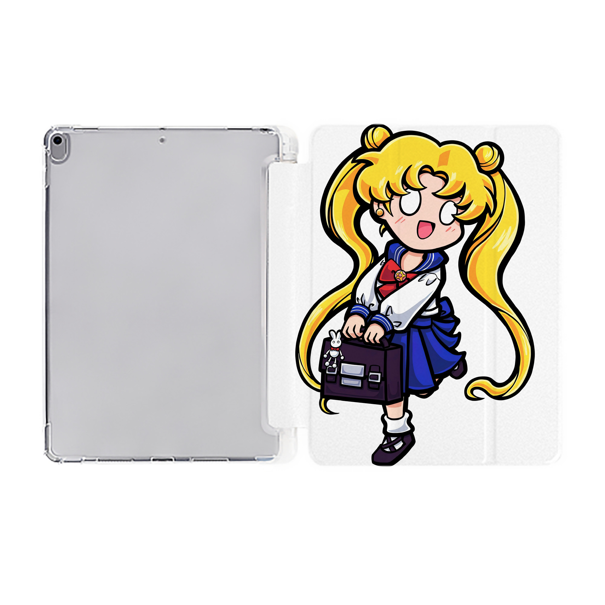 （画像用） 美少女戦士セーラームーン 愛野 美奈子 あいの みなこ Sailor Moon Aino Minako IPad ケース ペン収納付き 三つ折りスタンド PUレザー×シリコン 対応機種9.5/10.5/10.9インチ